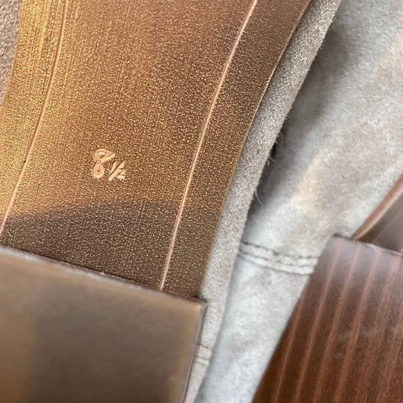 SAM EDELMAN Suede‎ Pointed Toe Booties Ankle Boots 8.5 Tan Grey Block Heel - Picture 4 of 4